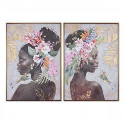 Painting Home ESPRIT Colonial African Woman 70 x 3,5 x 100 cm 70 x 3,5 x...