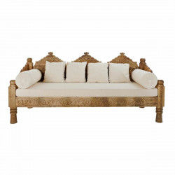 Canapé DKD Home Decor Beige Polyester Bois de manguier (190 x 77 x 90 cm)