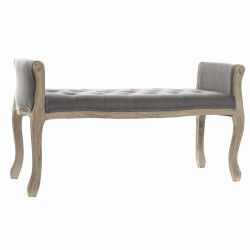 Banquette DKD Home Decor   Naturel Gris foncé Bois d'hévéa Toile 109 x 44,5 x...