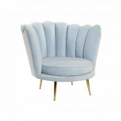 Armchair DKD Home Decor Blue Golden Sky blue Metal Plastic Sponge 74 x 78 x...