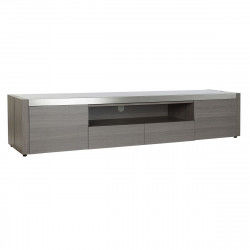 Tv-meubel DKD Home Decor Grijs Aluminium Kristal Ek Gehard glas 200 x 45 x 42 cm