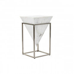 Mesa auxiliar DKD Home Decor Blanco Plateado Metal Mármol 36 x 36 x 60 cm