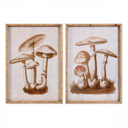 Cadre DKD Home Decor Verre 50 x 70 x 2,8 cm 50 x 2,8 x 70 cm Champignons (2...