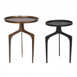 Set of 2 tables Home ESPRIT Black Golden 51 x 51 x 67 cm