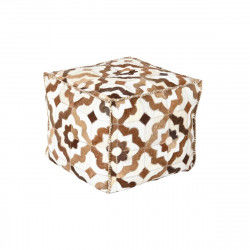 Pouf DKD Home Decor Blanc Marron 45 x 45 x 40 cm