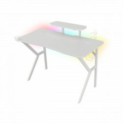 Bureau Gaming Genesis Holm 320 RGB Blanc Bois MDF