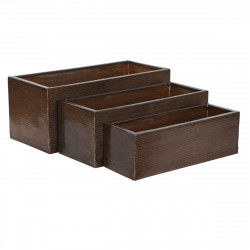 Set de pots de fleurs Home ESPRIT Doré Aluminium 100 x 43 x 40 cm