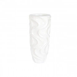 Vaso Home ESPRIT Bianco Fibra di Vetro Onde 40 x 40 x 91 cm