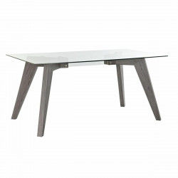 Mesa de Comedor DKD Home Decor Cristal Gris Transparente Madera MDF (160 x 90...