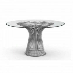 Mesa de Comedor DKD Home Decor Transparente Plateado Acero Cristal Templado...