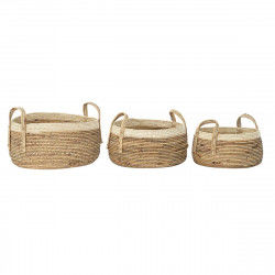 Set de basket DKD Home Decor Tropical Fibre naturelle Joncs (45 x 45 x 33 cm)...