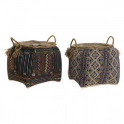 Panier DKD Home Decor Fibre naturelle 41 x 41 x 40 cm Boho (2 Unités)