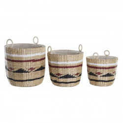 Basket spelset DKD Home Decor Polyester Koloniaal Vezel (38 x 38 x 36 cm)