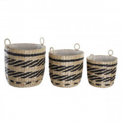 Basket spelset DKD Home Decor Polyester Koloniaal Vezel (38 x 38 x 36 cm)