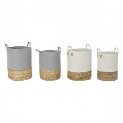 Basket set DKD Home Decor 40 x 40 x 52 cm Natural Fibre Boho (2 Units)