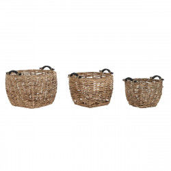 Basket spelset DKD Home Decor Hout Koloniaal Vezel (46 x 46 x 40 cm)