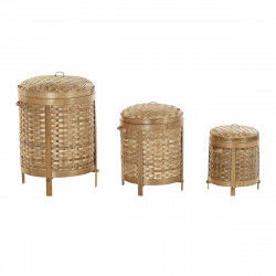 Basket spelset DKD Home Decor Natuurlijk 31 x 31 x 44 cm Bamboe Boho