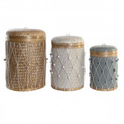 Basket spelset DKD Home Decor Multicolour Bamboe Boho 46 x 46 x 58 cm