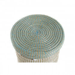 Basket spelset DKD Home Decor Blauw Wit Natuurlijk Zeegras 44 x 44 x 51 cm