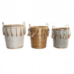 Basket set DKD Home Decor Multicolour Bamboo Boho 49 x 45 x 54 cm