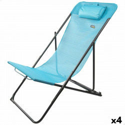 Chaise longue inclinable Aktive Bleu 53 x 87 x 78 cm (4 Unités)