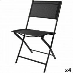 Gepolsterte Campingstuhl Aktive Schwarz 46 x 81 x 55 cm (4 Stück)