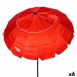 Parasol Aktive Rouge Aluminium 220 x 215 x 220 cm (6 Unités)