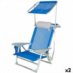 Silla de Playa Aktive Azul 47 x 67 x 43 cm (2 Unidades)