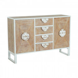 Buffet DKD Home Decor Sapin Métal Blanc 120 x 35 x 80 cm