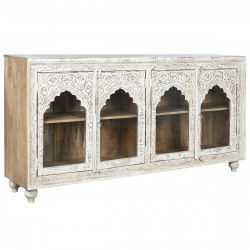 Buffet Home ESPRIT Blanc Verre Bois de manguier 204 x 43 x 101 cm