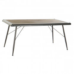 Mesa de Comedor DKD Home Decor Abeto Natural Metal Gris claro 161 x 90 x 75 cm