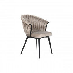 Chaise DKD Home Decor Noir Beige 60 x 66 x 84 cm 66 x 60 x 84 cm