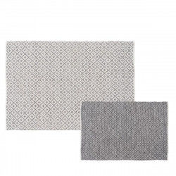 Carpet White Grey 70 % cotton 30 % Polyester 160 x 230 cm