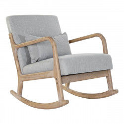 Armchair DKD Home Decor MB-179429 Grey Natural Light grey Rubber wood Sixties...