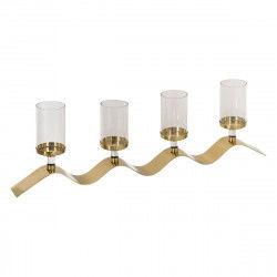 Candleholder Golden Stainless steel Crystal 83 x 9 x 25 cm