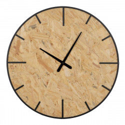 Reloj de Pared Negro Natural PVC Hierro Madera MDF 80 x 4,5 x 80 cm