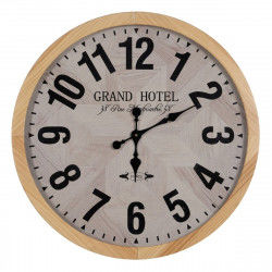 Orologio da Parete Bianco Naturale Legno Cristallo 76 x 76 x 6 cm