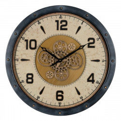 Orologio da Parete Nero Dorato Cristallo Ferro 72 x 9 x 72 cm (3 Unità)