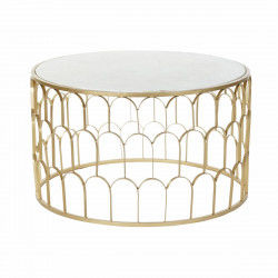 Mesa de Centro DKD Home Decor Glamour Blanco Multicolor Dorado Mármol Hierro...