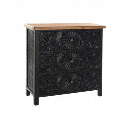 Chest of drawers DKD Home Decor Black Natural Fir Oriental 80 x 35 x 81 cm