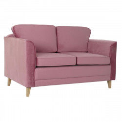 Sofa DKD Home Decor 136 x 76 x 82 cm Pink Natural Wood Sixties