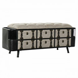 Panca DKD Home Decor   120 x 40 x 50 cm Nero Beige Metallo Poliuretano