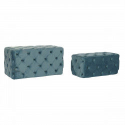 Kruk DKD Home Decor   Blauw Polyester Fluweel Hout MDF (88 x 53 x 48 cm)