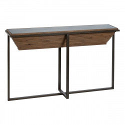 Console Black Natural Iron Tempered Glass Fir wood 134 x 32 x 83 cm