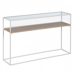 Console Bianco Naturale Cristallo Ferro Legno MDF 120 x 30 x 75 cm