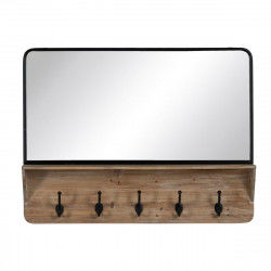 Wall mirror Black Beige Wood Crystal 90 x 13 x 66 cm