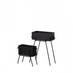 Set de Maceteros Negro Hierro 58 x 25 x 76 cm (2 Unidades)