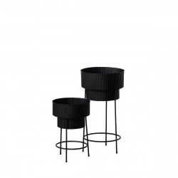 Set de pots de fleurs Noir Fer 39,5 x 39,5 x 74 cm (2 Unités)