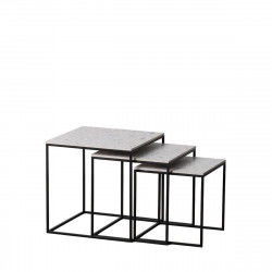 Set of 3 tables Black Grey Iron 45 x 45 x 46 cm (3 Units)