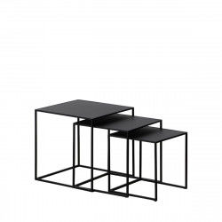 Set of 3 tables Black Iron 47 x 45 x 45 cm (3 Units)